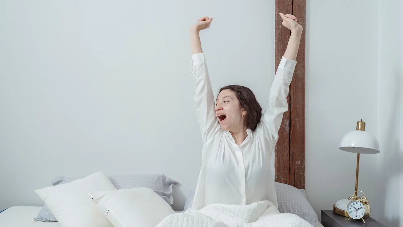 What the second app is really for is this stretch — after the alarm, before the day starts.